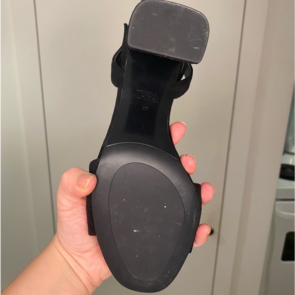 ZARA Block Heel Sandals with Ankle Strap - Picture 6 of 10